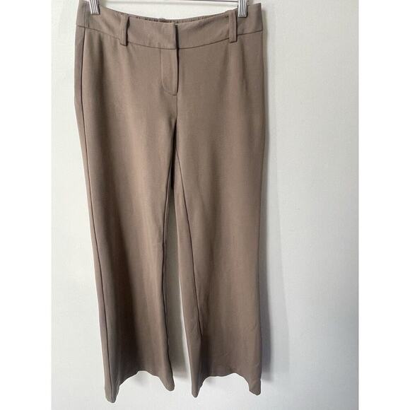 Trina Turk Pants Womens Taupe Low Rise Flat Front Wide Leg Casual Dress Trouser - Picture 1 of 9